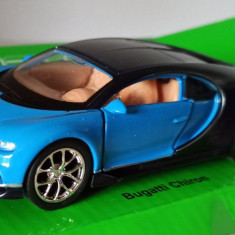 Macheta Bugatti Chiron albastru - Welly 1/36