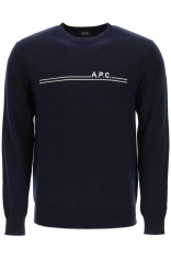 Bluza barbat APC eponyme sweater logo intarsia CODDA H23866 IAK Albastru foto