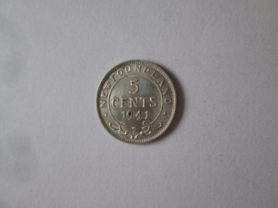 Newfoundland(Canada) 5 Cents 1941 argint aUNC foto