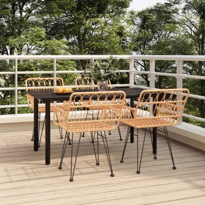 vidaXL Set mobilier de grădină, 5 piese, poliratan foto