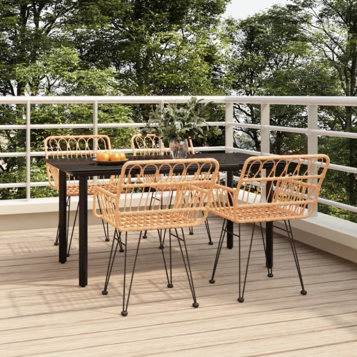 vidaXL Set mobilier de grădină, 5 piese, poliratan