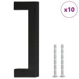 Cumpara ieftin Manere de dulap, 10 buc., negru, 96 mm, otel inoxidabil