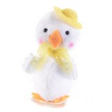 Figurina Puisor din textil alb galben 6x5x9 cm