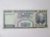 Rara! Islanda 1000 Kronur 1961 in stare foarte buna,bancnota din imagini