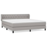 Cumpara ieftin Pat continental, gri deschis, 180x200 cm, material textil