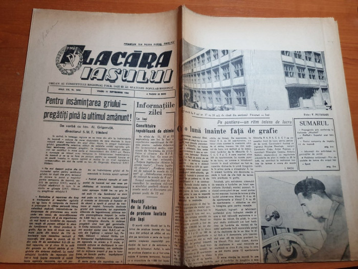 flacara iasului 11 septembrie 1964-articole judetul iasi