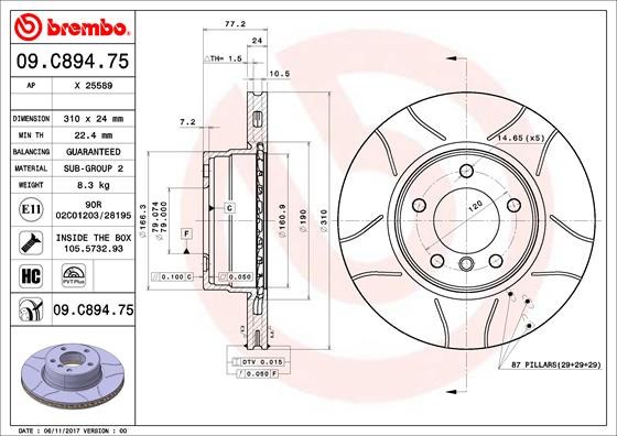 BREMBO 09.C894.75 XTRA LINE - Max Disc frana
