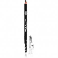 MUA Makeup Academy Brow Define creion de sprancene de lunga durata cu pensula culoare Black 1,2 g