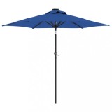 Umbrela soare de gradina stalp din otel albastru 225x225x212 cm