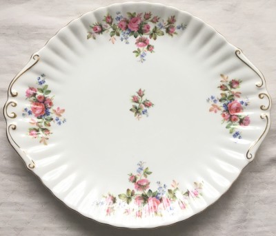 Platou rotund / tort / cu m&amp;acirc;nere - Royal Albert - Moss rose - 28 cm foto