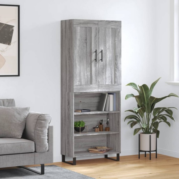 vidaXL Dulap &icirc;nalt, gri sonoma, 69,5x34x180 cm, lemn compozit