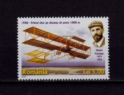 RO 2008 LP 1793 &amp;quot;Aviatie-100 ani primul zbor de 1000m&amp;quot; , serie , MNH foto