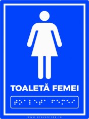 Placuta pentru nevazatori toaleta femei scris in braille foto