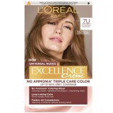 Vopsea de par permanenta fara amoniac Excellence Universal Nudes 7U Blonde, 192ml, L&#039;Oreal Paris