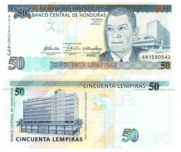 Honduras 50 Lempiras 2010 P-94 UNC