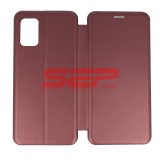 Husa Flip Round Samsung Galaxy A03s, Piele Ecologica, Protectie Completa, Tip Carte, Inchidere Magnetica, Wine