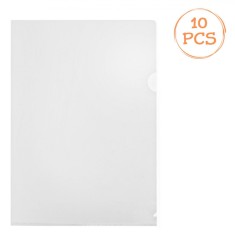 Set Folii Protecție Documente, A4, 10 Bucăți, Transparent, Deschidere Laterală