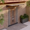 Copertina Usa/Intrare vidaXL, 199x90 cm, Policarbonat, Negru, Protectie Ploaie Grindina, Montaj Rapid