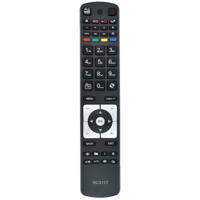 Telecomanda pentru TV Digihome, Akai, Polaroid, Celcus RC5117, x-remote, Universal, Netflix, YouTube, Negru foto