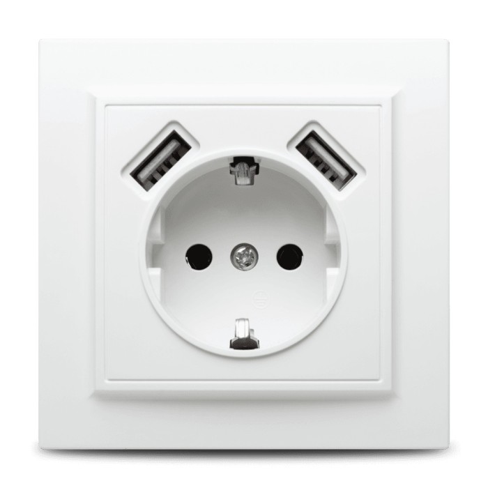 7. Priza Schuko 2xUSB ST Racer