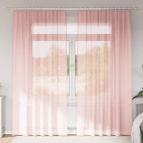 VidaXL Perdele Voile cu buzunare pentru bare 2 buc Roz