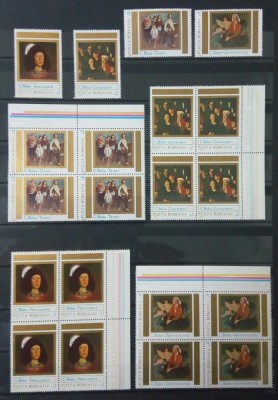 SV * Romania REPRODUCERI DE ARTĂ * Corneliu Baba * Lot 4 x BLOC 4 și 4 timbre foto