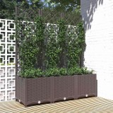 vidaXL Jardinieră de grădină cu spalier, maro, 120x40x136 cm, PP 318263