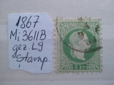 1867- Austria-Mi=36IIB-stamp-Mi=48$ foto