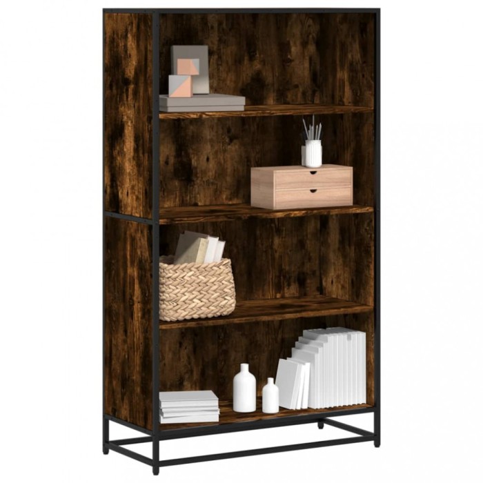 Gossi biblioteca, stejar fumuriu, 80,5x35x139 cm, lemn prelucrat