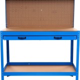 Cumpara ieftin Masă de lucru pentru atelier XD640, 1200 x 600 mm, cu sertar, panou pentru scule și raft inferior 80 kg