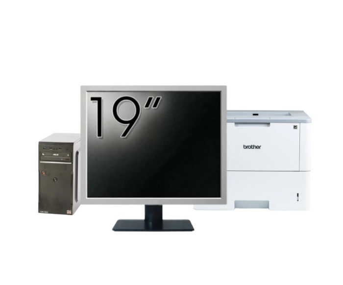Pachet Calculator Asus Celtic R2200, AMD Ryzen 3 2200G 3.50GHz, 8GB DDR4, 256GB SSD + Monitor 19&amp;quot;+ Imprimanta Brother HL-L6300DW NewTechnology Me