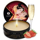Mini lumanare de masaj si ambient SHUNGA, cu aroma de sampanie si capsuni, 30 ml#