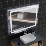 Oglinda LED Giga, 80x60cm, Argintiu, Touch, Lumina 6000K