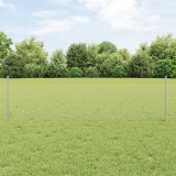 VidaXL Gard Hexagonal cu 11 St&acirc;lpi U Argintiu 0.5x25 m Oțel