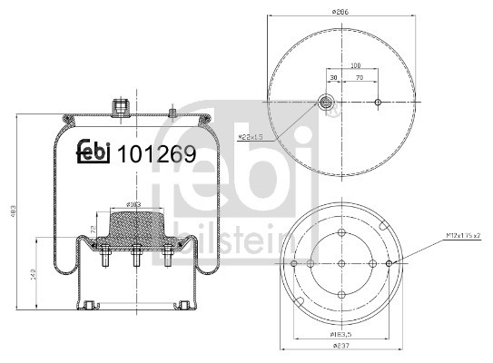 FEBI BILSTEIN 101269 Burduf, suspensie pneumatica
