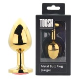 Dop Anal Metal Toosh Auriu Piatra Rosie Rotunda L