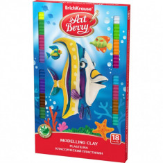 Plastilina ArtBerry cu Aloe Vera,18 culori + cutit modelaj