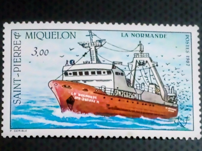 Saint Pierre et Miquelon 1987 vapoare, nave serie 1v. mnh