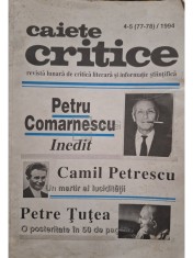 Caiete critice, vol. 3-4 (77-78) / 1994 (Editia: 1994) foto