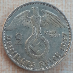 (A690) MONEDA DIN ARGINT GERMANIA - 2 REICHSMARK MARK 1937, LIT. A, NAZISTA