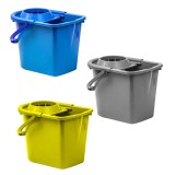 Galeata din plastic cu storcator, diverse culori, 15L
