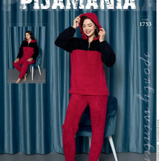 Pijama dama cocolino warm rosu - XLMarimea