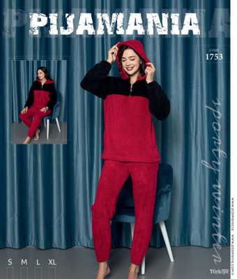 Pijama dama cocolino warm rosu - LMarimea foto