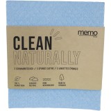 Lavete Biodegradabile Naturale Memo 17x19.5 cm 3 Bucati Lavabile 60&deg;C Rezistente Abraziune
