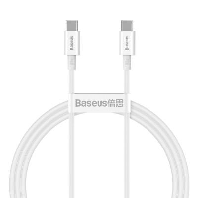 Baseus - Data Cable Superior Series (CATYS-B02) - Type-C to Type-C, 100W, 1m - White foto