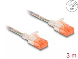 Cablu de retea RJ45 Cat.6A UTP Slim 3m transparent, Delock 80355