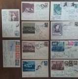 ROMANIA RPR lot 10 intreguri postale circulate, 4 francate aditional pt extern
