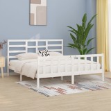 Cumpara ieftin Cadru de pat fără saltea, alb, 200x200 cm, lemn masiv pin