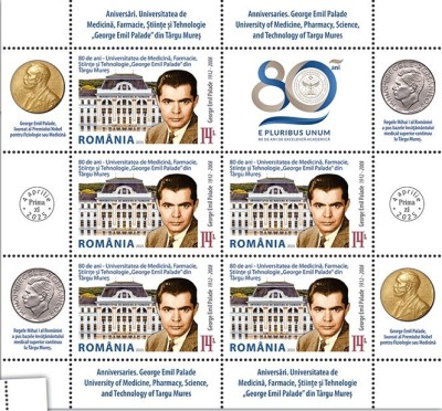 ROMANIA 2025 UNIVERSITATEA DE MEDICINA TARGU MURES - minicoala 5 timbre + 1 vinieta + 4 tabs-uri LP.2510 MNH** foto