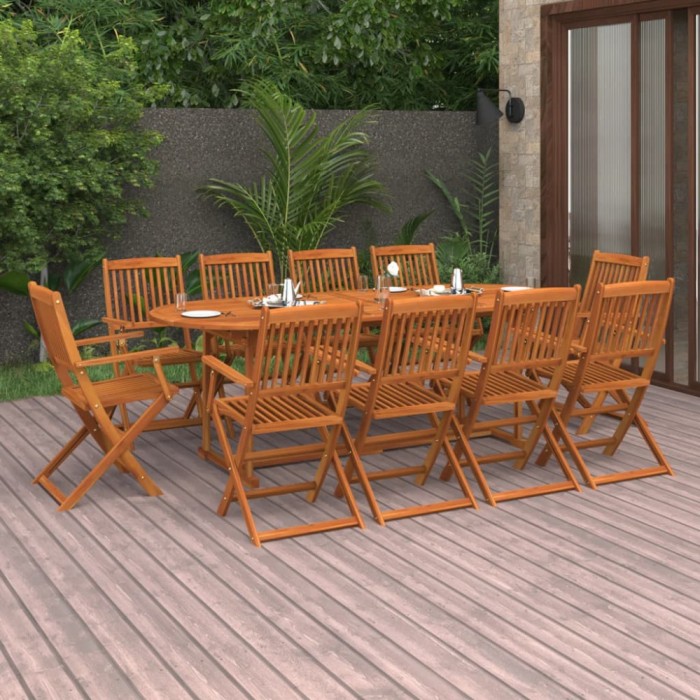 Gossi set mobilier de gradina 11 piese 220x90x75cm, lemn masiv acacia